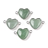 Natural Green Aventurine Love Heart Pendants G-T138-205I-P-1