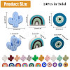 CHGCRAFT 24Pcs 24 Styles Silicone Tooth Gel Beads SIL-CA0002-84-2