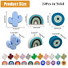 CHGCRAFT 24Pcs 24 Styles Silicone Focal Beads SIL-CA0002-84-2