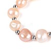 Adjustable Natural Pearl with Brass Chain Slider Bracelets for Women Girl BJEW-T022-16C-3