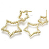 Brass Dangle Stud Earring KK-N232-104G-NF-2