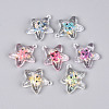 Transparent Acrylic and Gold Foil Pendants TACR-T028-67-2