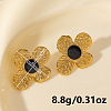 304 Stainless Steel Flower Stud Earrings BM1412-3-2