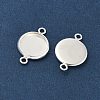 Flat Round Brass Connector Cabochon Settings KK-K414-13E-S-2