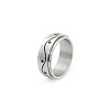 Wave Pattern 304 Stainless Steel Rotating Finger Rings Rotating Cuff Rings WG71EDB-05-1