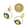 Evil Eye Handmade Glass Seed Beads Dangle Stud Earrings EJEW-MZ00371-03-3