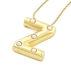 Brass & Plastic Pearl Letter Pandent Box Chain Necklaces for Women NJEW-U017-01G-26-2