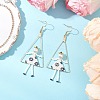 2Pair Girl with Triangle Brass Glass Seed Beads Dangle Earrings EJEW-MZ00453-3