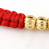 Adjustable Brass Corrugated Round Braided Bead Bracelets for Men Women UH2717-1-3