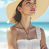3Pcs Faux Suede Macrame Pouch  Pendant Necklaces NJEW-TAC0052-02-7