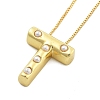 Brass & Plastic Pearl Letter Pandent Box Chain Necklaces for Women NJEW-U017-01G-20-2