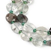 Natural Green Lodolite Quartz/Garden Quartz Beads Strands G-B094-A19-01-3