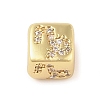 Brass Micro Pave Clear Cubic Zirconia European Beads LS-KK-K368-01G-10-1