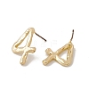 Brass Number Stud Earrings with 925 Sterling Silver Pins for Women LS-EJEW-A077-01D-3