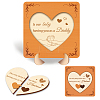 Wood Heart Shape Anniversary Commemorative Display Decorations AJEW-WH00424-005-1