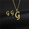 Golden Stainless Steel Initial Letter Jewelry Set IT6493-21-1