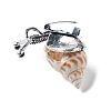 Snail Natural Conch Shell Fossil Brooch Pin JEWB-A020-01AS-03-2
