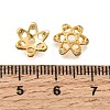 Brass Micro Pave Clear Cubic Zirconia Bead Caps KK-G600-21G-3