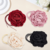 4Pcs 4 Colors Polyester 3D Flower Wrap Choker Necklaces for Women NJEW-SP0001-13-7
