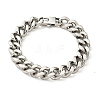 Non-Tarnish 201 Stainless Steel Curb Chain Bracelet Hand Polished for Men Women BJEW-H550-06A-P-1