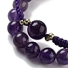 Natural Amethyst Round Beaded Stretch Bracelets & Braided Bead Bracelets BJEW-K251-04A-2