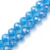 Electroplate Transparent Glass Beads Strands EGLA-N002-34B-D04-1