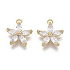 Brass Micro Pave Cubic Zirconia Charms X-KK-R132-009-NF-1