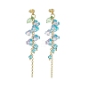 4 Colors Imitation Austrian Crystal Morning Glory Flower Dangle Stud Earrings EJEW-TA00197-4