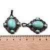 Synthetic Turquoise Rhombus Pendants G-K363-02R-18-3