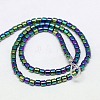 Electroplate Non-magnetic Synthetic Hematite Beads Strands G-J163-3x3mm-07-2