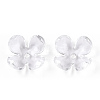 4-Petal Transparent Acrylic Bead Caps FACR-T001-09A-4