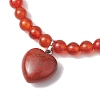 2pcs 2 Styles 6mm Round & Chip Natural Red Agate Beaded Stretch Bracelet Sets BJEW-TA00517-01-5