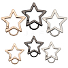6Pcs 6 Styles Zinc Alloy Spring Gate Rings FIND-GF0007-55-1