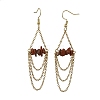 Natural Gemstone Dangle Earrings EJEW-JE07287-3