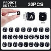 20Pcs Black Cube Letter Silicone Beads 12x12x12mm Square Dice Alphabet Beads with 2mm Hole Spacer Loose Letter Beads for Bracelet Necklace Jewelry Making JX433G-1