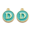 Golden Plated Alloy Enamel Charms X-ENAM-Q437-15D-1