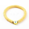 Polymer Clay Heishi Beads Stretch Bracelets BJEW-JB06174-2