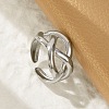 304 Stainless Steel Cuff Rings for Women RJEW-G338-25P-3