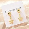 Star 304 Stainless Steel Dangle Stud Earrings EJEW-A125-61G-1