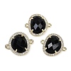 Natural Obsidian Faceted Oval Links G-B126-01G-01-1