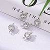 Flower Brass Micro Pave Cubic Zirconia Links X-ZIRC-L054-09P-NR-6