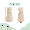 Natural Unfinished Wooden Puppet Ornament DJEW-WH0042-60-2