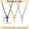 ANATTASOUL 3Pcs 3 Colors Titanium Steel Cross Pendant Necklace with Box Chains NJEW-AN0001-76-2