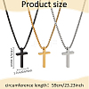 ANATTASOUL 3Pcs 3 Colors Stainless Steel Cross Pendant Necklace with Box Chains NJEW-AN0001-76-2