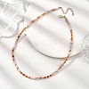 Natural Red Netstone Column & Faceted Round Red Agate Beaded Necklaces for Women NJEW-JN05647-1