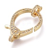 Brass Micro Pave Cubic Zirconia Lobster Claw Clasps ZIRC-M108-14A-G-1