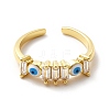 Enamel Evil Eye & Cubic Zirconia Open Cuff Ring KK-H439-40A-G-2