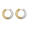 201 Stainless Steel Two Tone Hoop Earrings EJEW-Q002-01G-06-4