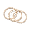 Natural Fossil Bead Stretch Bracelets BJEW-K212-A-015-2