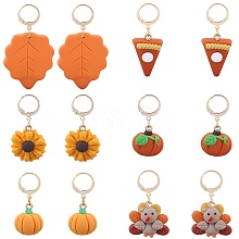 Thanksgiving Day Theme Handmade Polymer Clay Pendant Locking Stitch Markers HJEW-SW00030